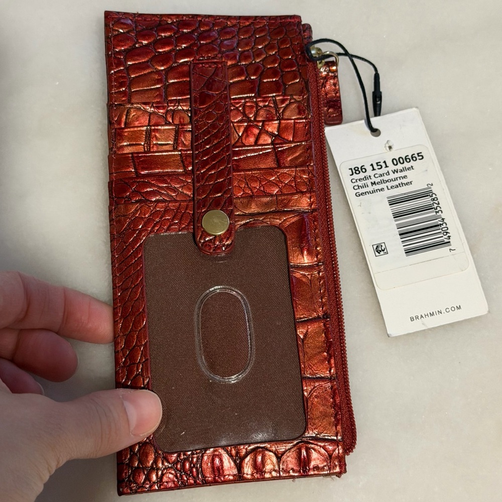 NWT Brahmin Chili Melbourne Credit Card Holder Wallet - Picture 5 of 7
